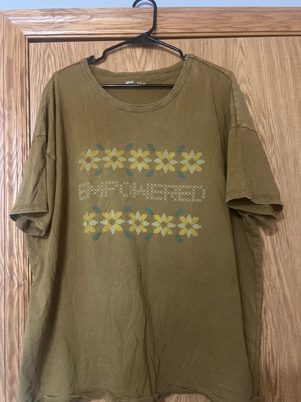 aerie Olive Green Crewneck Tee